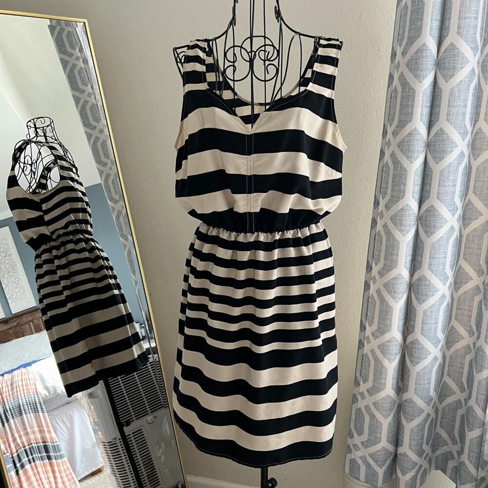 Cream and Black Stripe dress